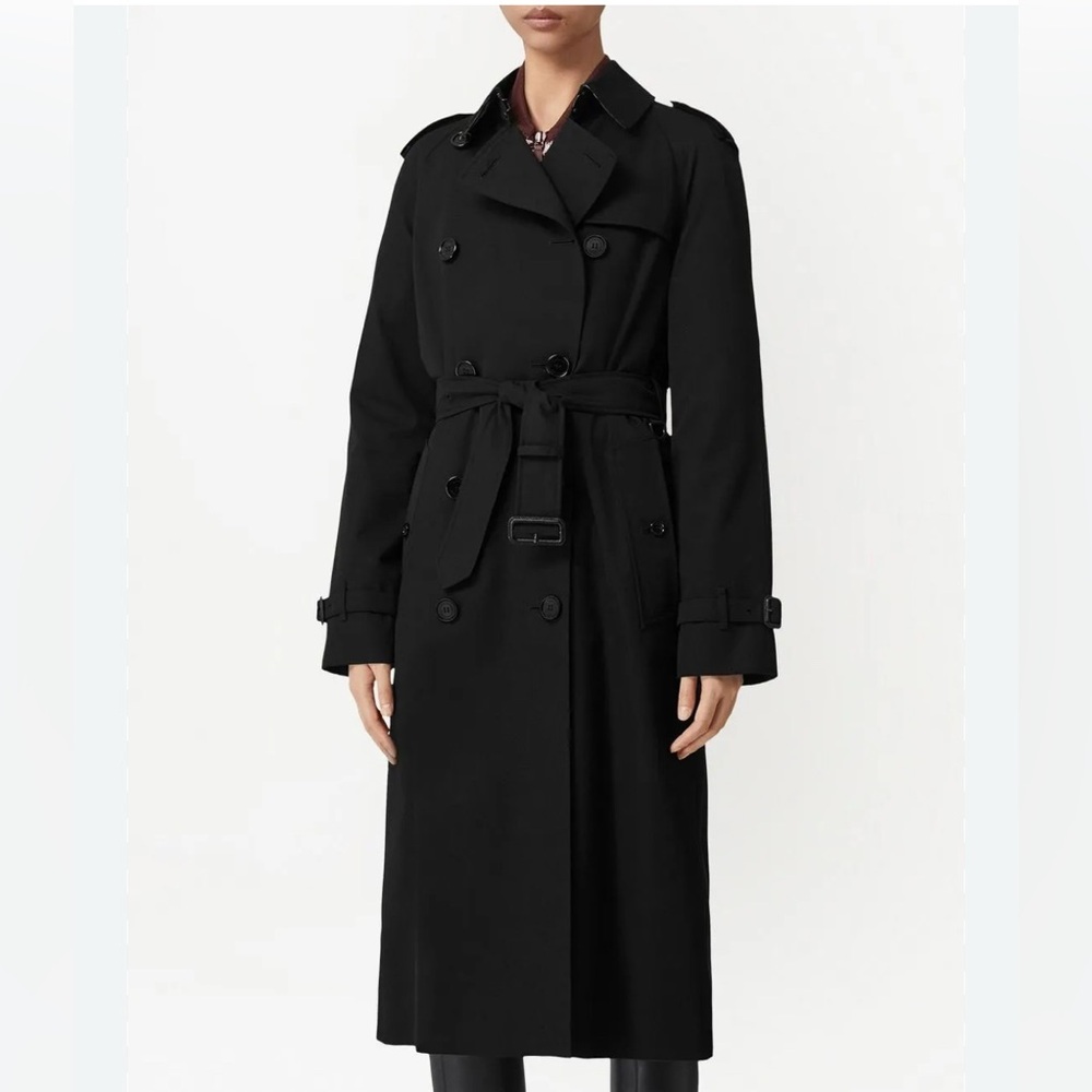 Burberry Black Double-Breasted Belted Trench